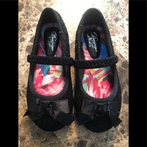 Black sparkly ballet flats size 6 Toddler